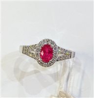 Ring Davite & Delucchi Woman in White Gold Rubino 0.60 Ct AA 030080 RBS - AA 030080 RBS